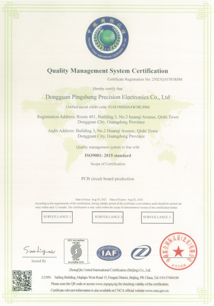 China Shenzhen Senyan Circuit Co., Ltd. certificaten